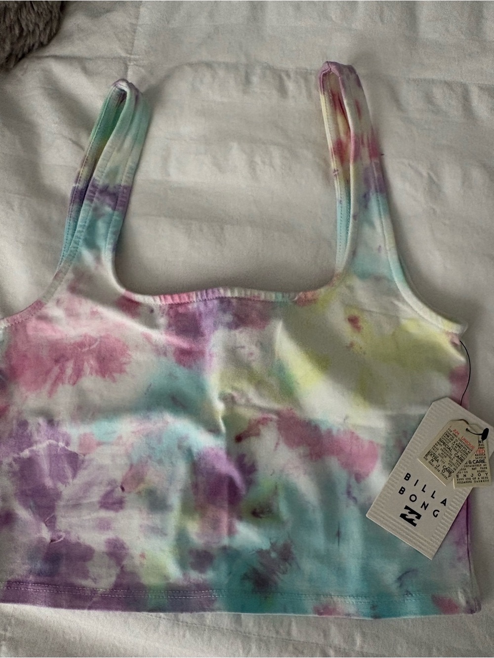 Billabong Pastel Tie-Dye Crop Top & Biker Shorts NEW